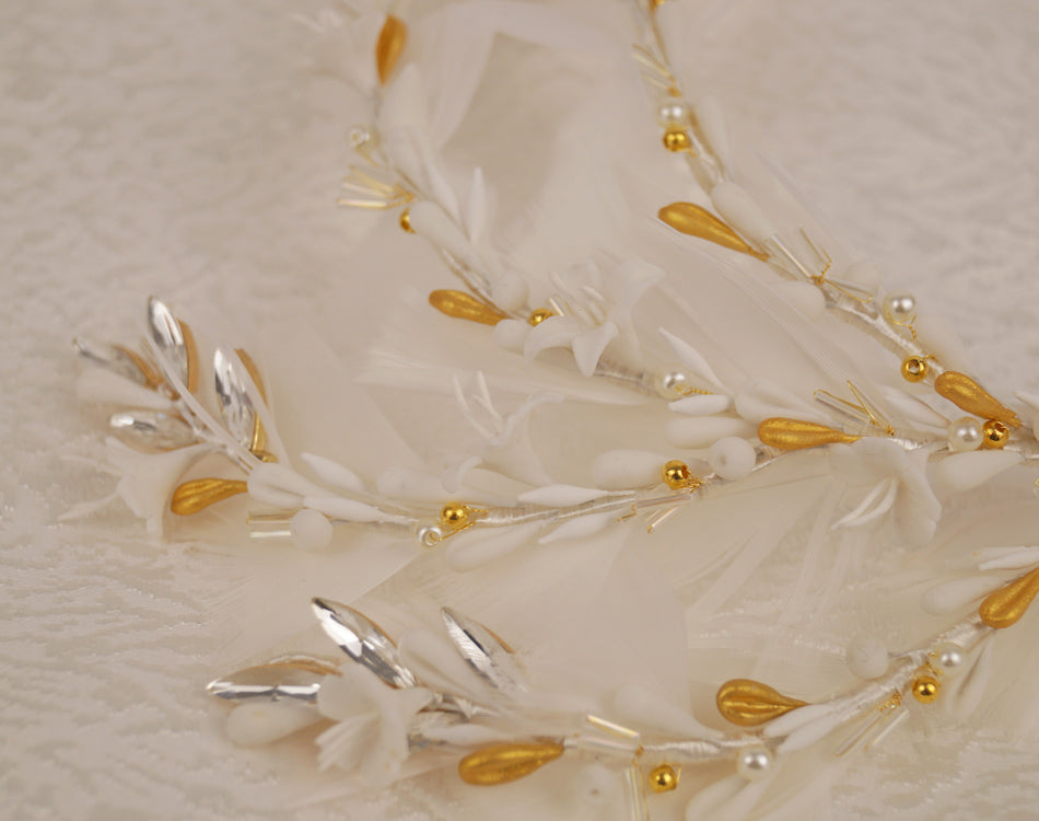 Tocado para novia con cristal - Ybela