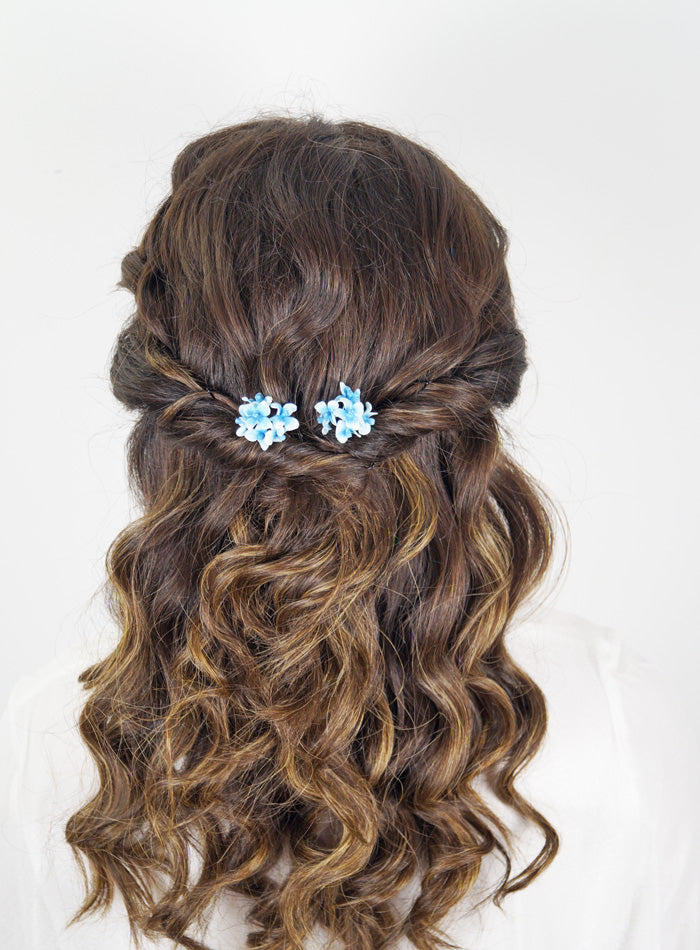 horquillas azules novia