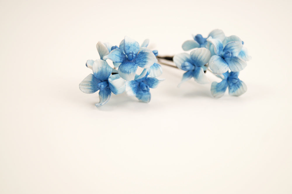 Horquillas de novia. "Hortensias azules". Packs 2 horquillas.